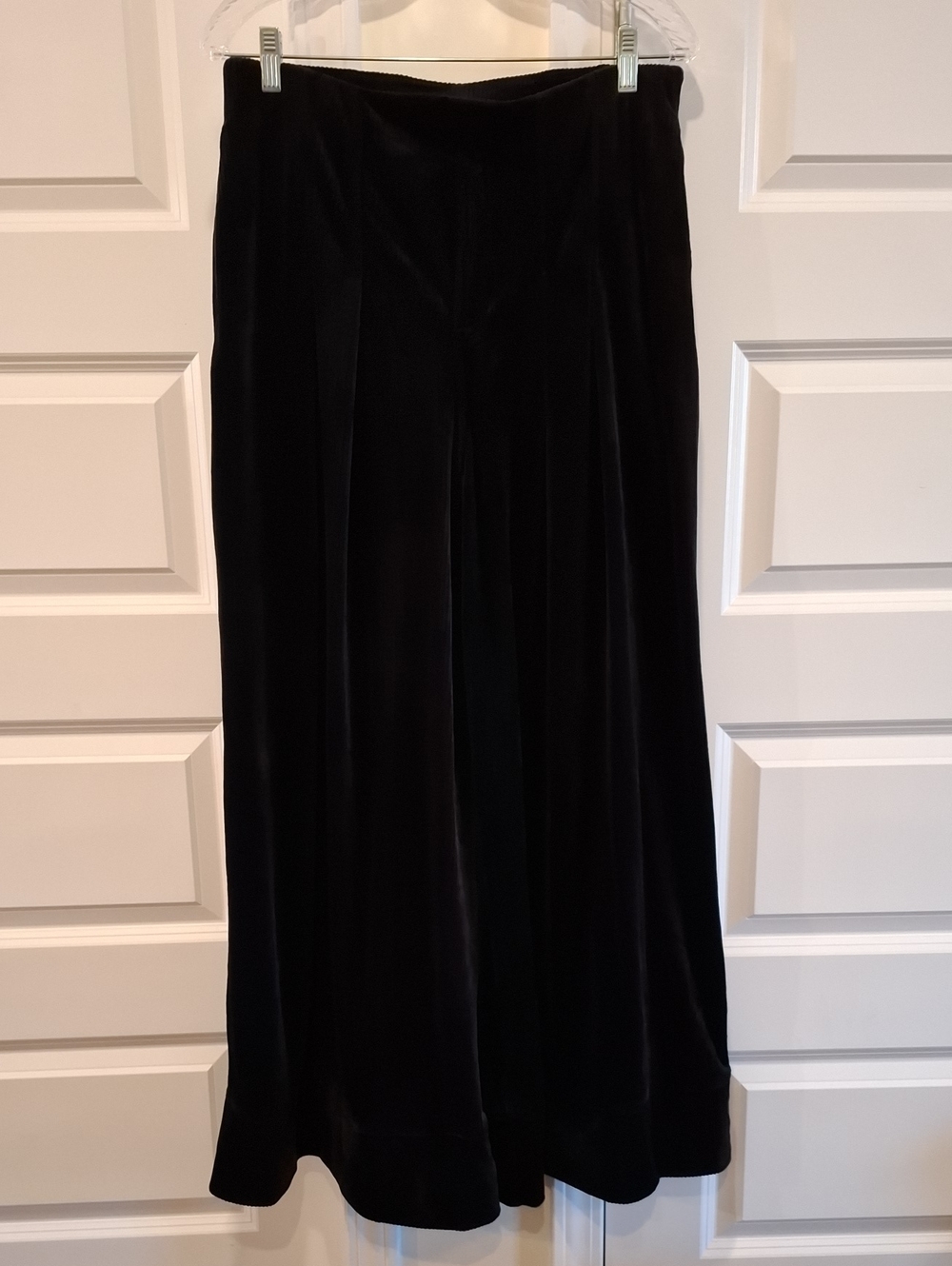 New Halara Ribbed Velvet High Waist Wide Leg Palazzo Pants Black Size Large